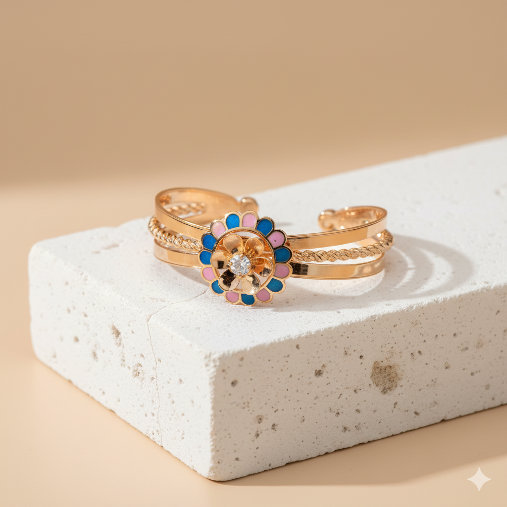 Exquisite Rose Gold Floral Bracelet