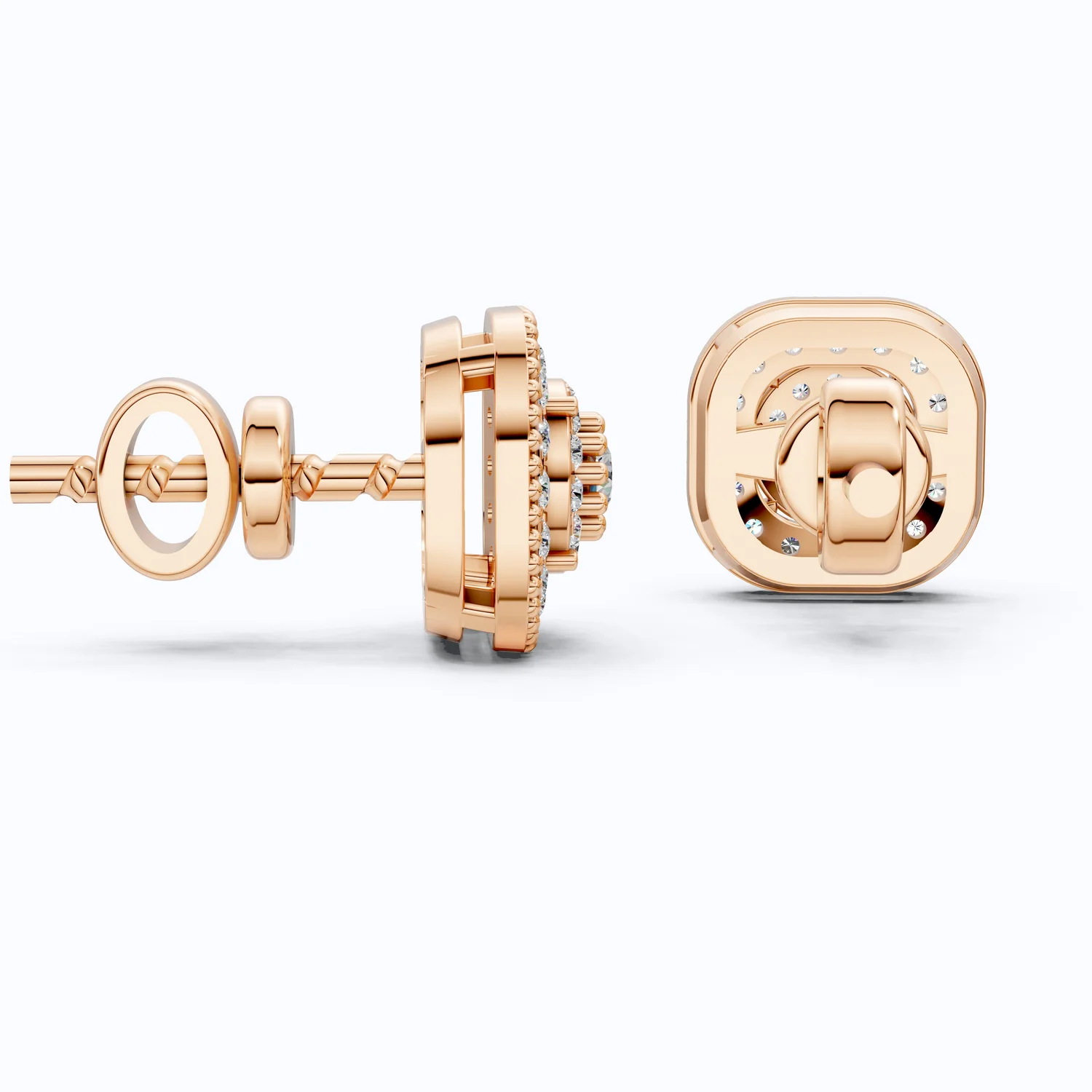 Vintage Cushion Halo Double Layer Cluster Wedding Earrings