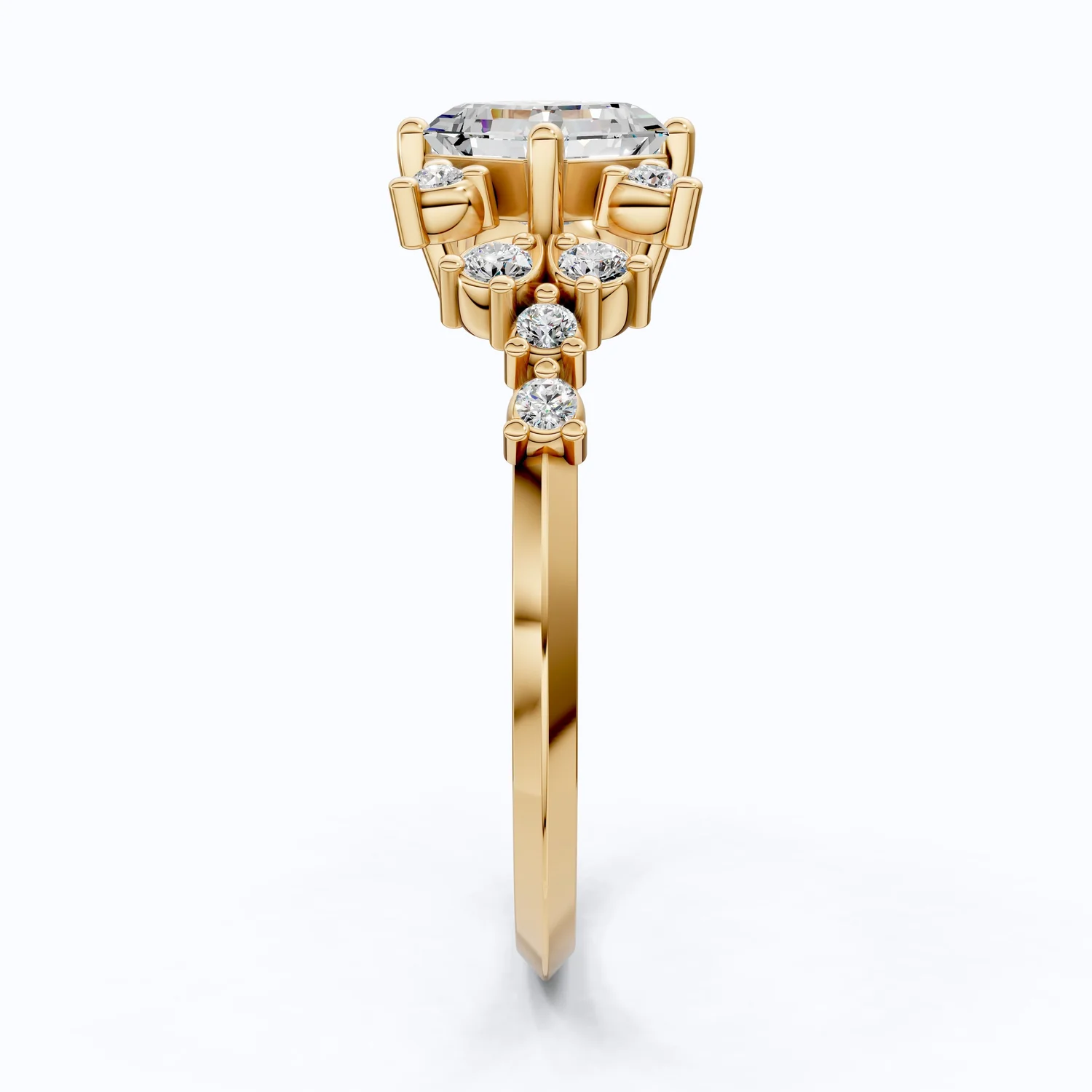 Unique Halo Cluster Engagement Ring