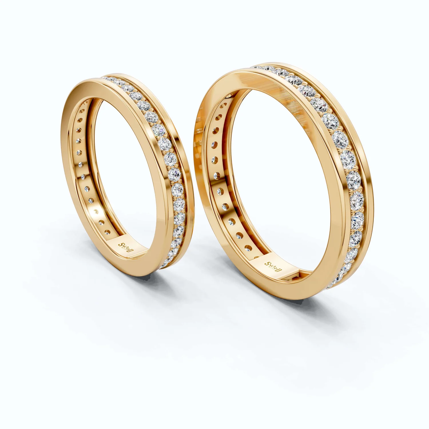 Classic Eternity Channel Set Couple Rings