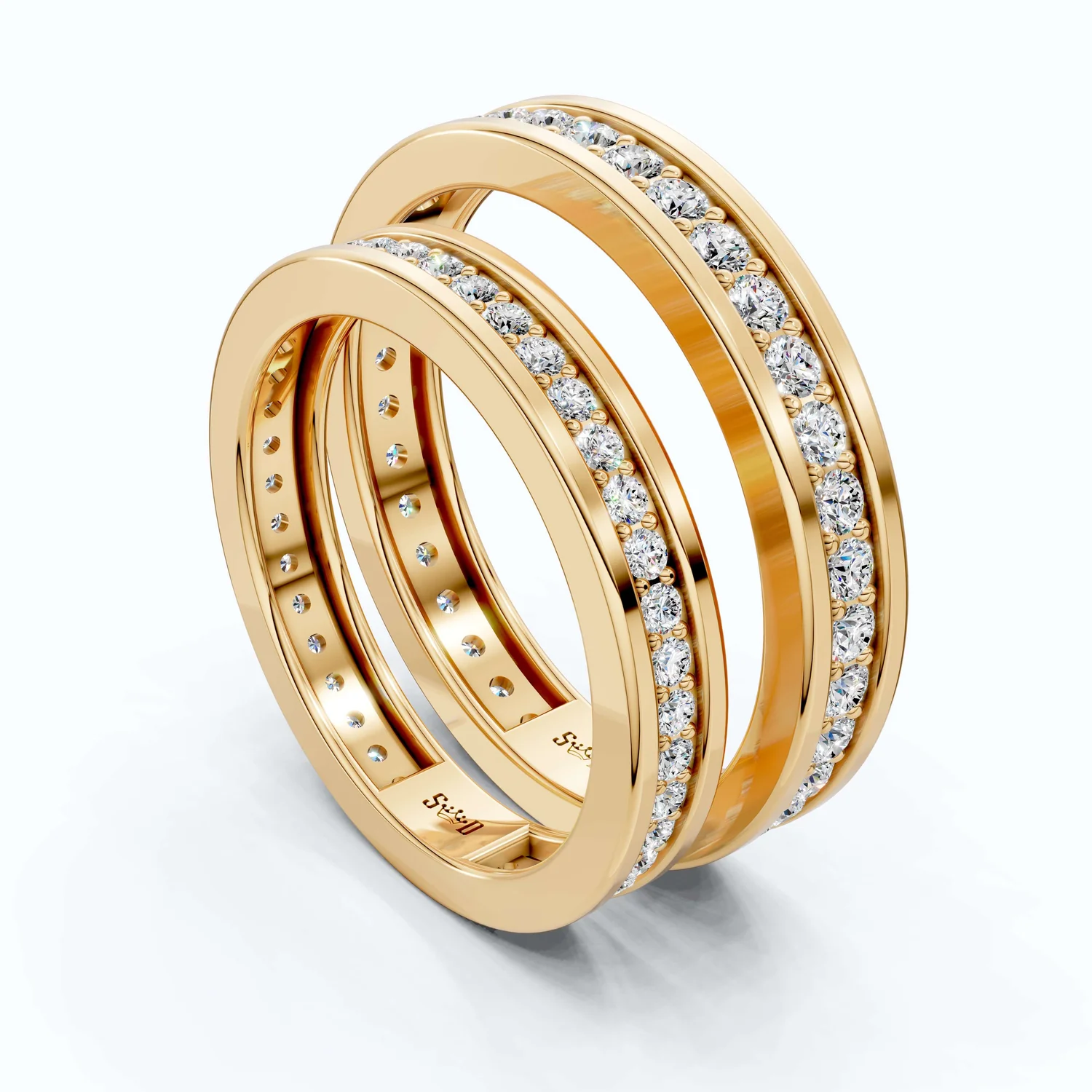 Classic Eternity Channel Set Couple Rings